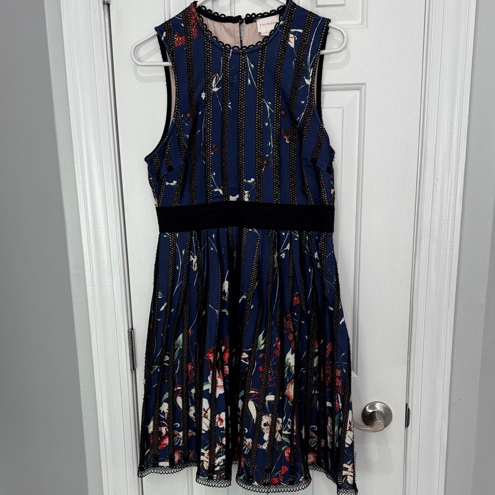 Foxiedox Navy and Red Floral Dress